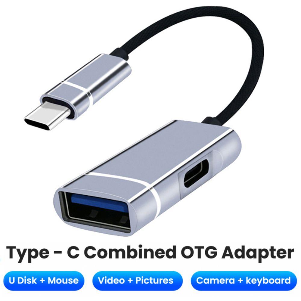 Mobile Phone Data Sync Splitter Power Supply Converter USB 3.0 PD Fast Charging Type-C OTG Adapter