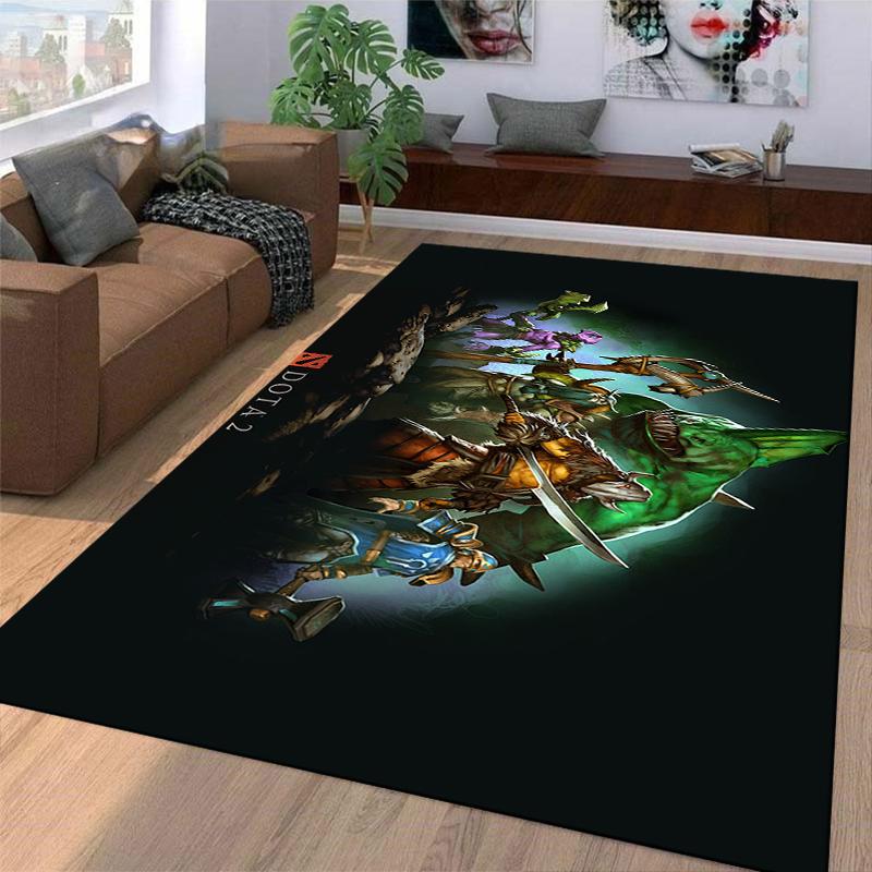 Коврик Dota 2 с героями - Эпическая сцена битвы с культовыми персонажами. Подходит для использования в качестве противоскользящего игрового коврика для диванов в гостиной и спальне.