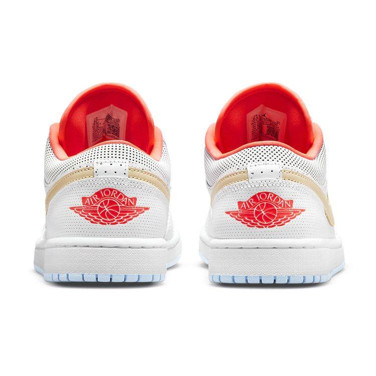 Air Jordan 1 Low SE White Sesame женские кроссовки Flash-Crimson Psychic-Blue DC9509-100