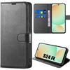 Protective Case - BOOLING - for Samsung Galaxy S24 FE - Anti-Scratch - Black Synthetic Leather - Stand Function