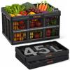 Plastic Collapsible Storage Bins, 45L 3 Packs, Stackable Folding Storage Crates with Handles, Holds 15 Kg Per Bin