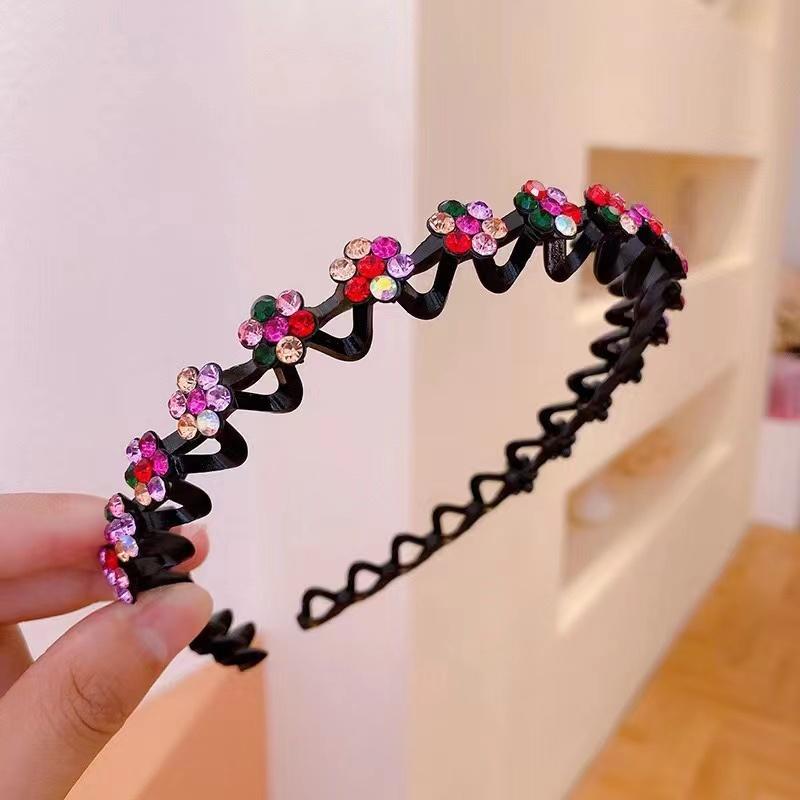 Fashion Pearl Non-Slip Rhinestone Hairbands Elastic Flower Women Hair Hoop Bands Headband Bezel Girls Hair Accessories Headdress