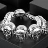 Браслеты с черепом в стиле стимпанк для мужчин из титана, нержавеющая сталь, скелет, мужской браслет, мужские байкерские украшения, подарок на день рождения для мальчиков