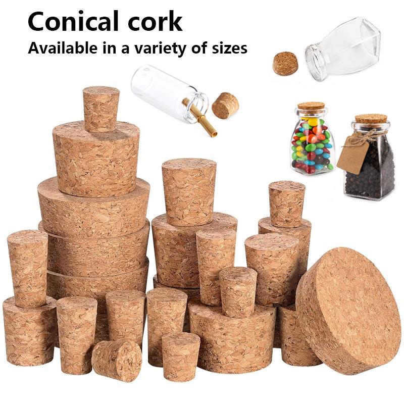 5/100pc Tops DIA 8mm To 58mm Wooden Cork Lab Test Tube Stopper Kettle Pudding Bottle Cork Cap Burette Tube Wood Plug Cork Stopper