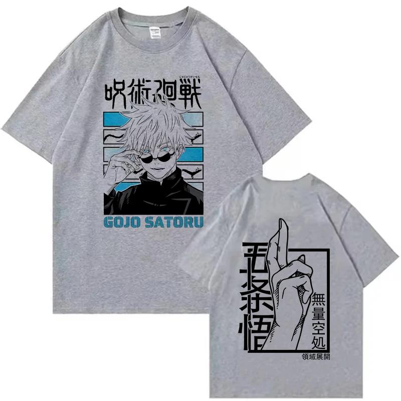 Японская аниме-футболка Jujutsu Kaisen для женщин, унисекс, унисекс, футболки с рисунком Gojo Satoru, женская мода, повседневная футболка, футболка унисексga