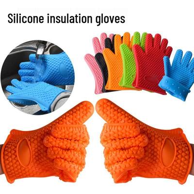 Силиконовые кухонные перчатки в форме сердца, термостойкие - Нескользящие, водонепроницаемые для выпечки, барбекю, гриля и микроволновой печи.