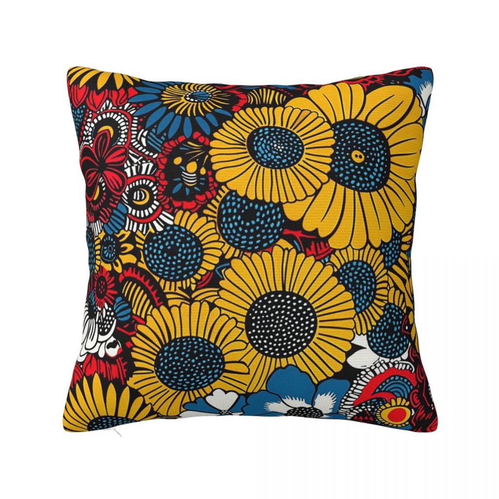 Kizomba Samakaka Ankara Print African Pattern Wax Design  Square Pillowcase Cushion Cover Pillow Case Throw Pillow Cover