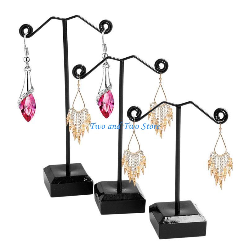 HX6F 3Pcs Earrings Shelf Fashion Stand Holder Jewelry Display Rack Acrylic