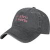 Hot Girls Hit Curbs Washed Baseball Cap Denim Cotton Casual Curved Brim Adjustable Dad Hat