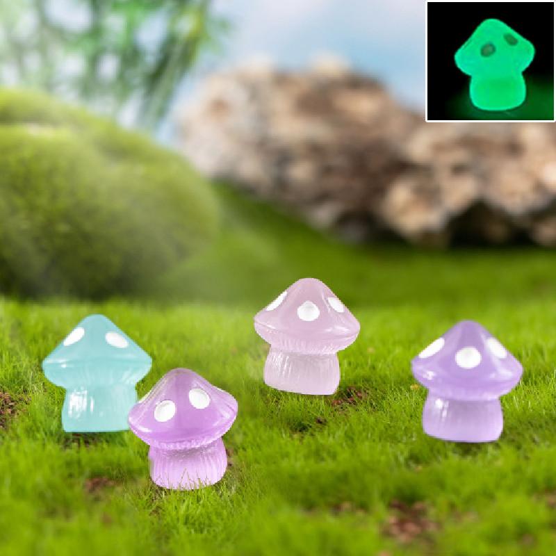 Adorable Resin Colorful Night Glowing Mushroom Fluorescent Craft Plant Decor