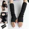 Fashion Women Winter Knitted Gloves Winter Arm Warmers Gloves Fingerless Long Gloves