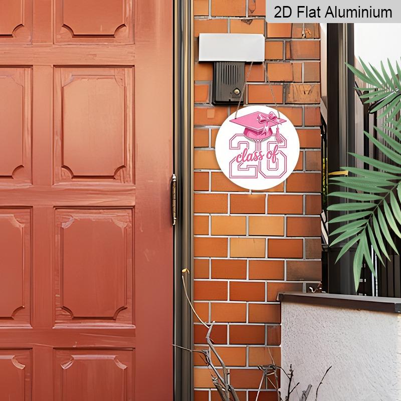 2D Flat Aluminum 2026 Graduation-themed Wall Decoration, Available in Various Sizes. A Fresh and Girly Style, with Soft Pink Tones and Bow Elements
