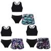 Girls Kids Tankini Set Sports Swimsuit Vest Top with Shorts And Briefs Dance Gymnastics Bathing Clothing