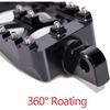 CNC Wide Foot Pegs 360° Roating MX Chopper Bobber Style For Harley Dyna Sportster Fatboy Iron 883,Black
