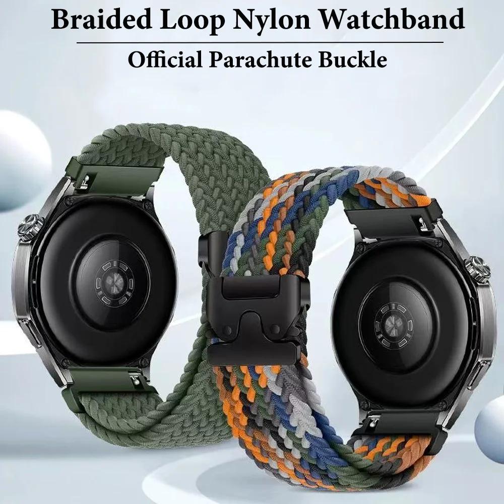 Braided Loop Strap For Huawei Watch GT5 4 3 2 5 Pro 46mm Parachute Buckle Nylon Comfortable Watchband For Samsung Watch 7 6 5 4
