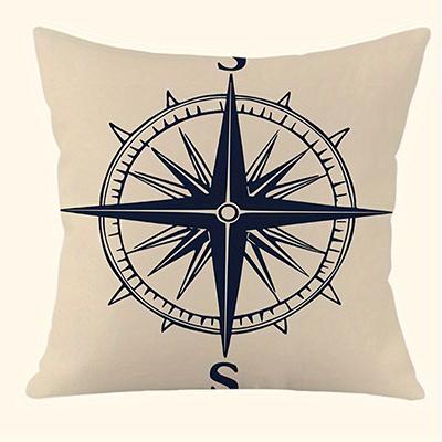 Vintage Nautical Compass Pillowcasesuitable For Sofa Car Bedroom Decorative Cushion Cover Pillow Cover