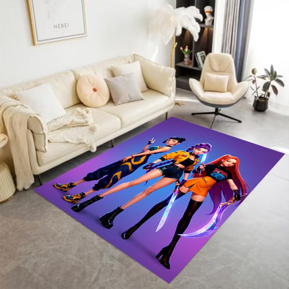 Golden Glamour Trio Area Rug Suitable for Playrooms Hallway Outdoor Game Room Antislip Carpet Anime Office Decor