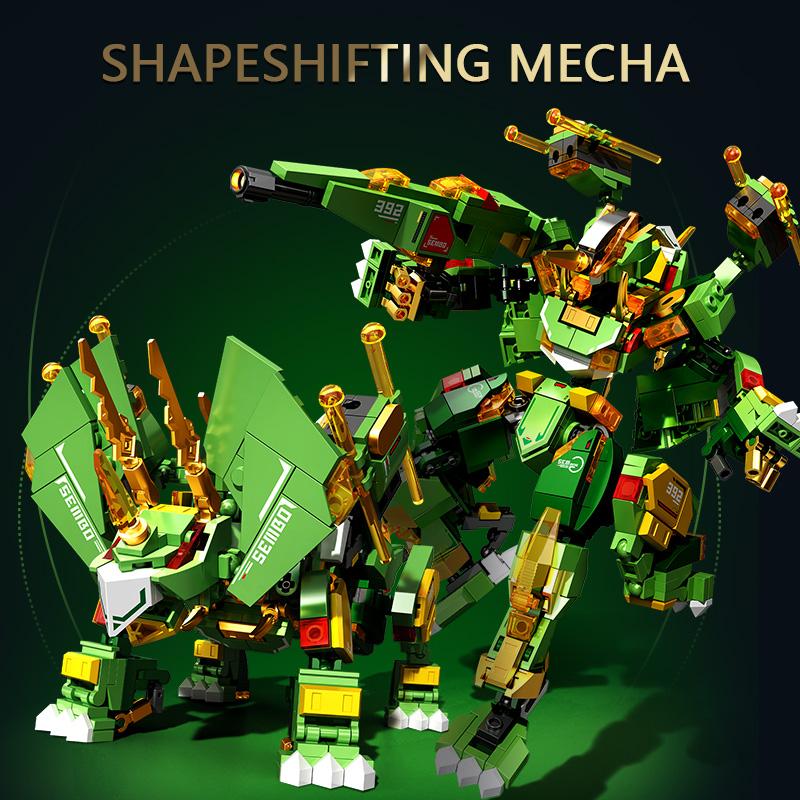 SEMBO BLOCK Робот-трансформер Динозавр Строительные Блоки Модель Робота Конструктор Декор Игрушки для Детей Подарки Мальчикам на День Рождения