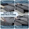 Corner Sofa Bed, L Shaped Sleeper Sectional Sofa with Reversible Storage Chaise, Grey