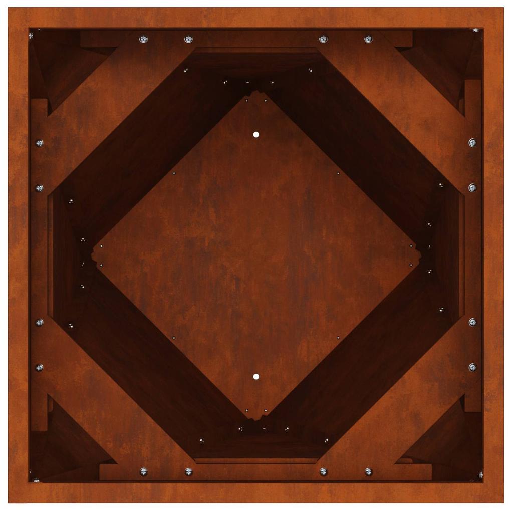 Rustic Planter Box 40 x 40 x 75 cm Weatherproof Steel
