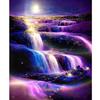 Frame Waterfall Painting By Numbers For Adults Kits Moon Night Picture With Numbers Starter Kit For Diy Gift Home Wall Art 40x50cm
