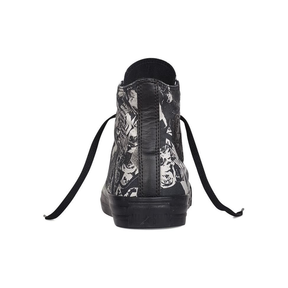 Converse Кеды Chuck Taylor All Star High с принтом Парчмент Черно-белые 549640C Женские Высокие Кеды из Канваса Повседневные Кроссовки
