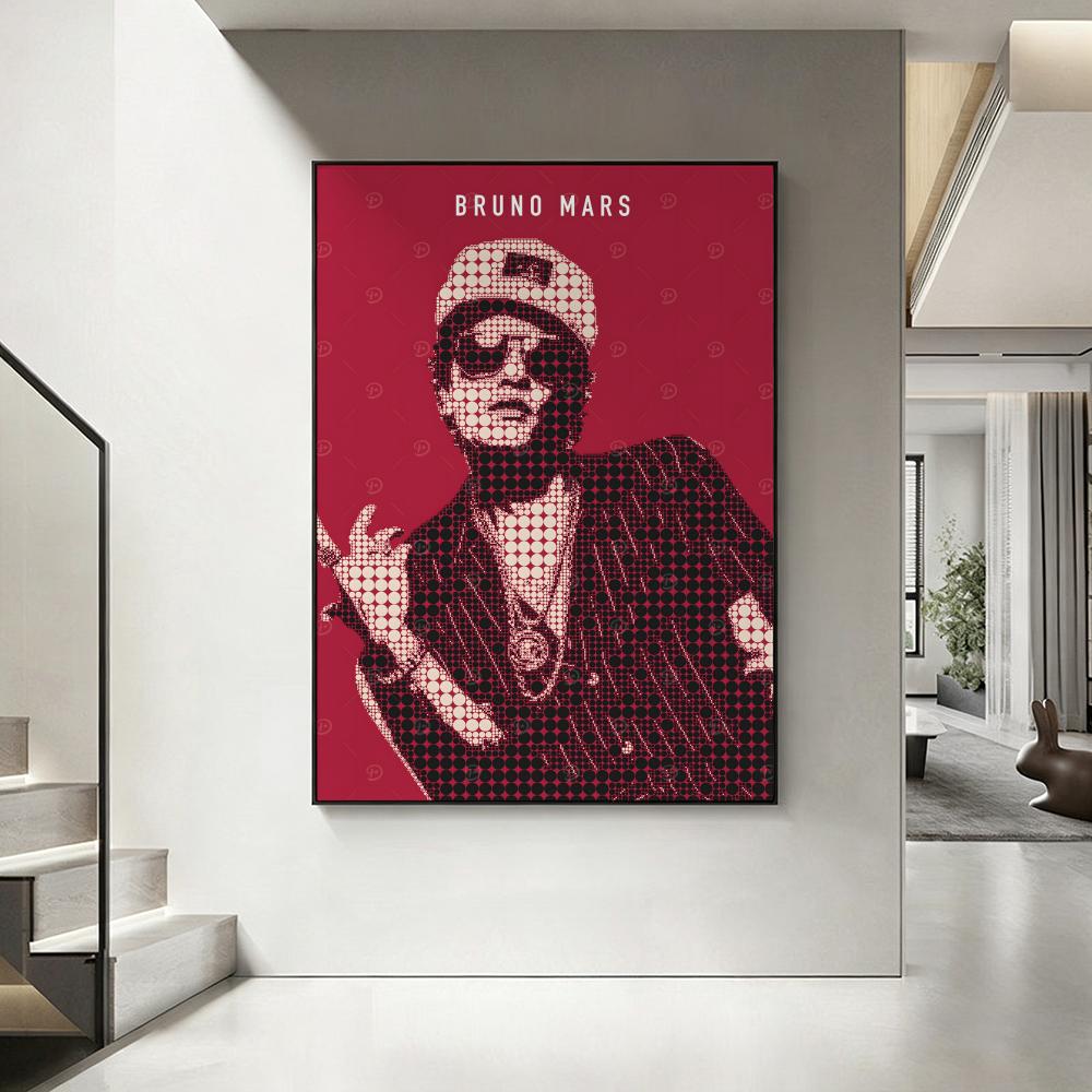 Singer B-Bruno M-Mars Poster HD art, waterproof, sticky wall, home decoration (living room, bedroom, bar), aesthetic