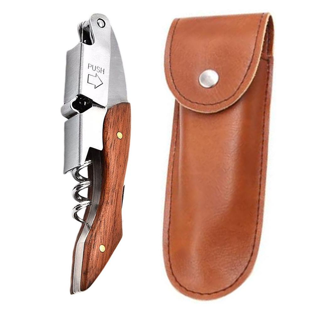 Персонализированный штопор для официантов, открывалка для бутылок вина и пива, деревянная открывалка для пробок, нержавеющая сталь, гравировка имени получателя