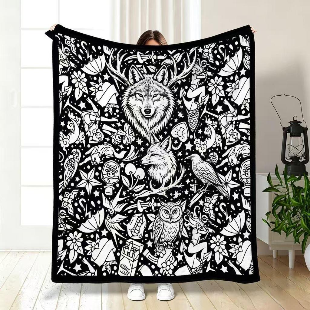 Kids' DIY Coloring Flannel Fleece Blanket - Soft, Skin-Friendly Nap Blanket