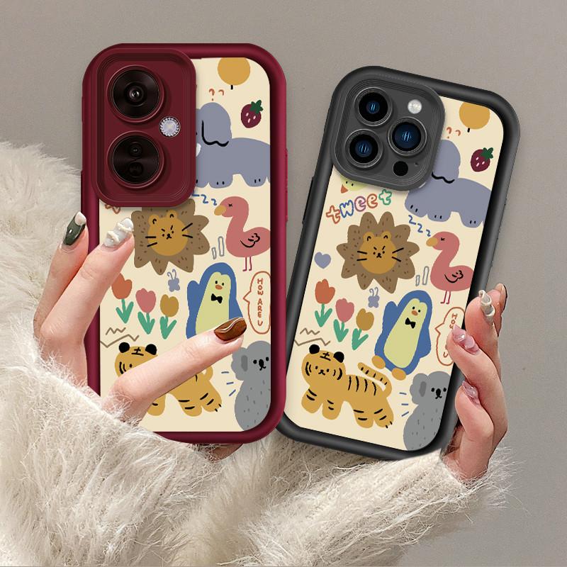 Мультяшный лев тигр животные милый принт модный чехол гибкий мягкий силиконовый чехол TPU полная задняя крышка для iPhone Samsung