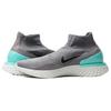 Nike Кроссовки унисекс Rise React Flyknit Gunsmoke серо-черные-темно-штукатурные-Aurora-зеленые AV5554-002