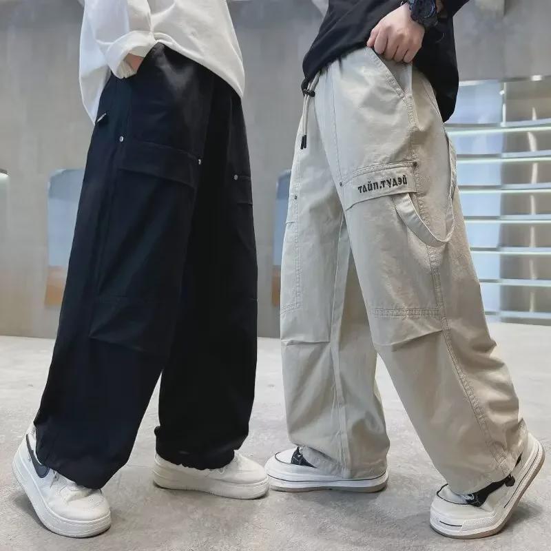 Весенне-осенние прямые повседневные брюки для мальчиков | Модные и красивые детские комбинезоны