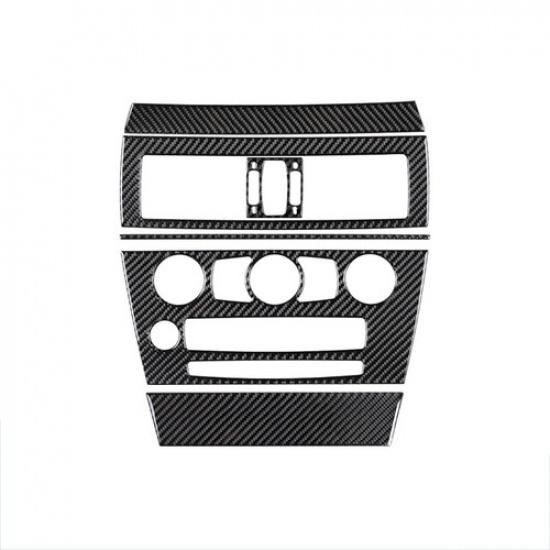 5pcs Carbon Fiber Car Front Center Dashboard Panel Cover For BMW 6 Series 04-10