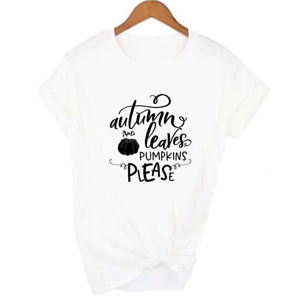 Halloween Pumpkin Spice Print Women Orange Aesthetic T Shirt Graphic Short Sleeve T Shirts Thankful