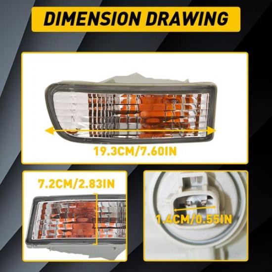 2PCS Clear Lens Front Bumper Turn Signal Lights Fit For Toyota 4Runner 1998-2002