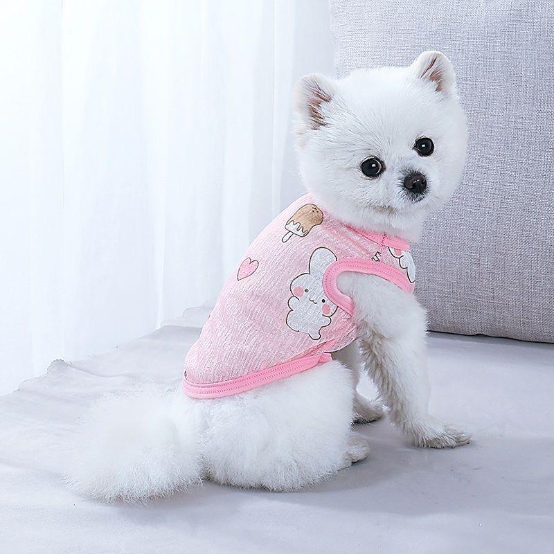 Милый тонкий летний жилет для собак с принтом медведя, одежда для собак, костюм для щенка, чихуахуа, бишона, солнцезащитный жилет для кошек и собак, охлаждающий жилет, футболка для девочек и собак