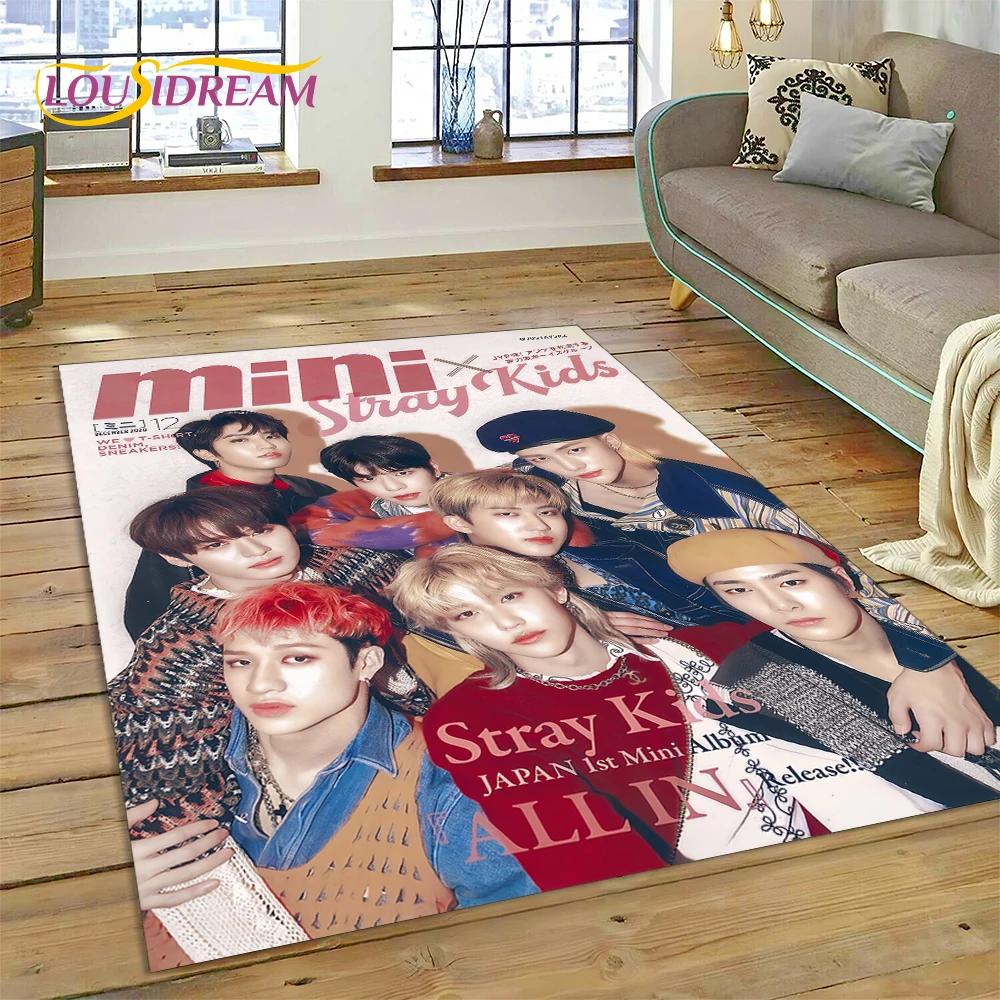 HD Корея Kpop Stray Kids 3D Ковер с изображением певца для Спальни Гостиной Дома, Декор для Дивана, Большой Игровой Коврик для Пола для Детей