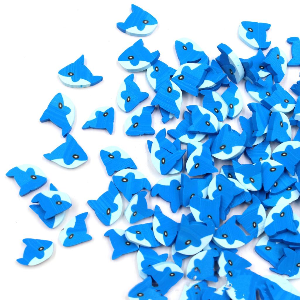 Blue Shark Shape 3D Clay Stickers & Decals for Slime Polymer Clay Animal DIY Nail Arts & Crafts French Style Accessories