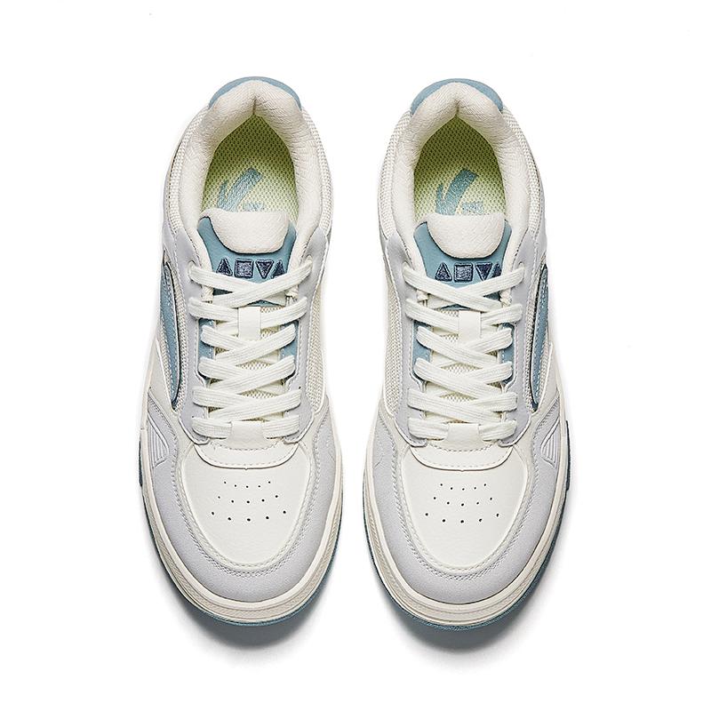 New Anta Height Increasing Abrasion Resistant Lightweight Slip Resistant Low Top Skateboard Shoes Women's White Gray Blue 922538012-2