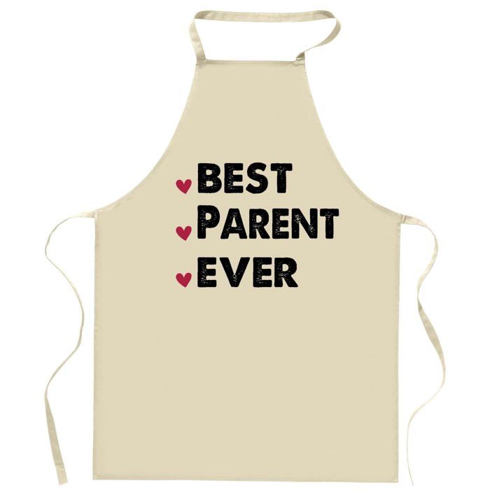 Tablier de cuisine - Planetee PARENT Best Ever - Coton épais - Impression France - Liens ajustables