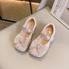 Girls Sequins Princess Shoes with Butterfly-knot Kids Crystal Mary Janes Shoes Fashion Children Flats Performance Shoes