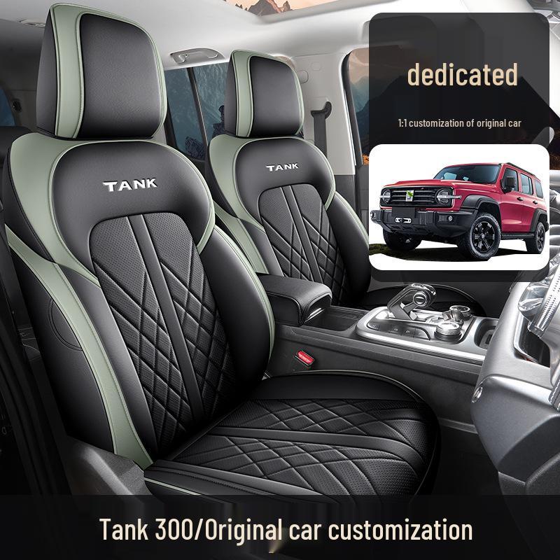 Новая модель Полностью кожаная подушка на сиденье автомобиля для Tank 300 - Универсальная посадка для пятиместного автомобиля, Все сезоны