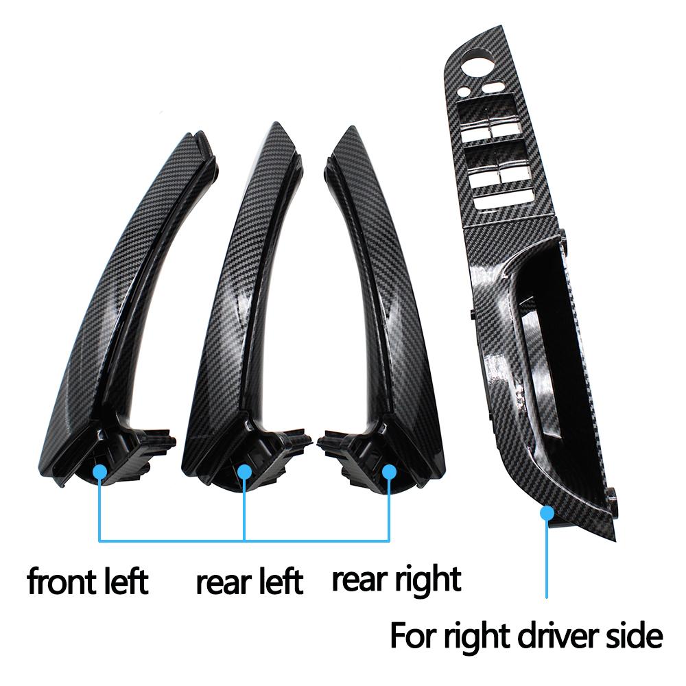 RHD правый водитель автомобилей углеродное волокно внутренняя дверная ручка подлокотник панель полный комплект для BMW 3 серии E90 E91 316 318 320 325