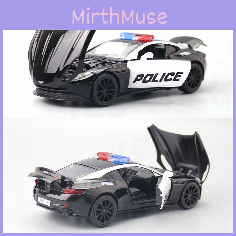 Aston Martin 132 Alloy Car Model Police Car With Sound Light For Collector