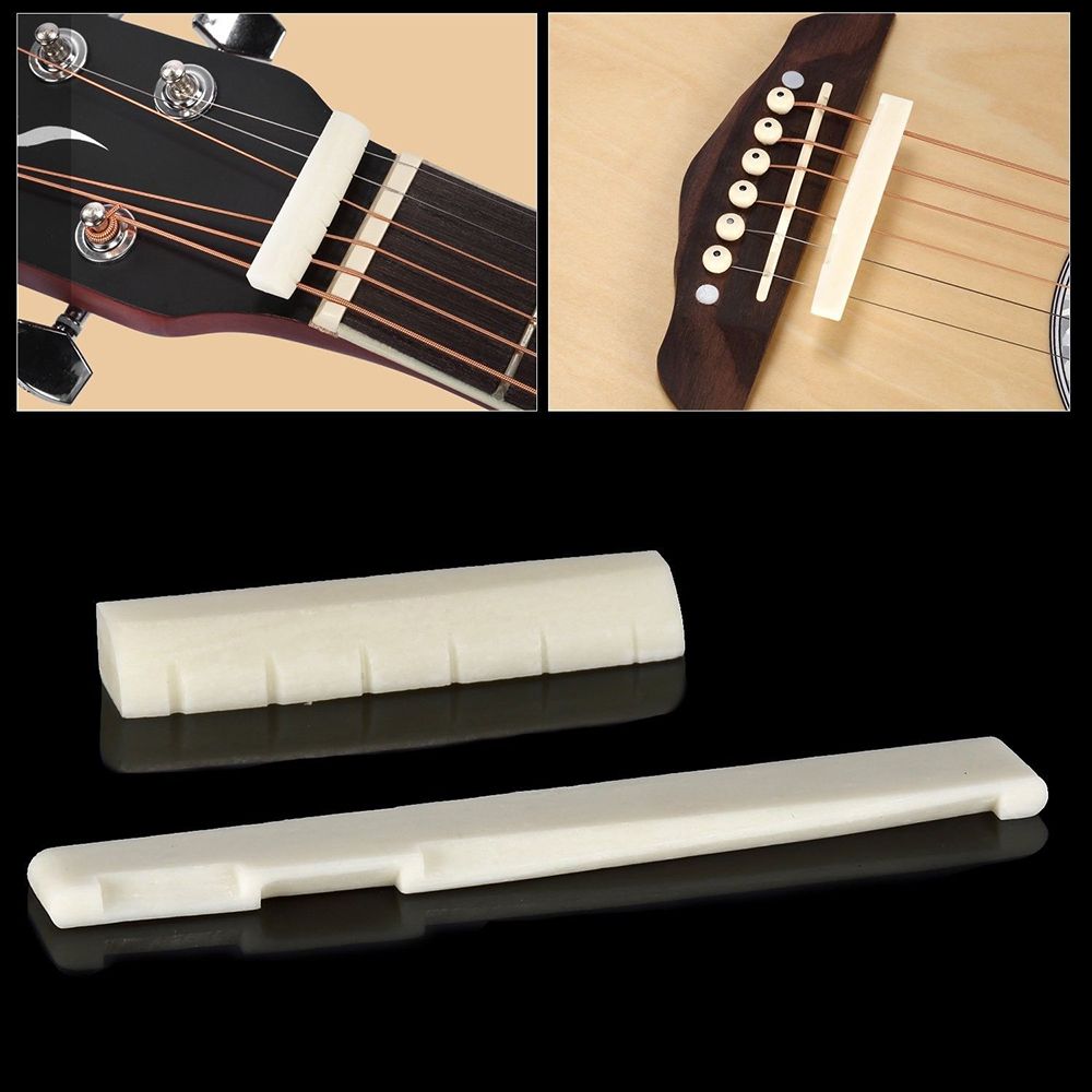 Professional Universal Bridge Pins & Nut & Saddle Acoustic Guitar Parts Plastic Easy To Install