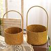 Handmade Rattan Flower Arrangement Basket - Woven Bamboo & Water Hyacinth