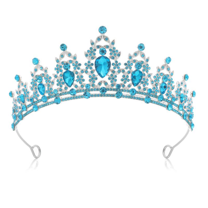 Благородный черный драгоценный камень сверкающий бриллиант свадебная тиара, сплав корона свадебная тиара, аксессуары для волос, банкет вечеринка, диск для волос тиара