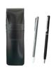 Тонкий пенал из коровьей кожи черный Металлическая указка и тонкая вращающаяся шариковая ручка в наборе черный ASB-701S-PD04-B