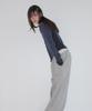 RONRON Dot Panel Slim Hoodie Long Sleeve Navy