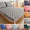 Without Pillowcase Mattress Cover Thick Quilted Fitted Bed Sheet Fashion Printed Bedding Non-slip Sheet Dust Cover